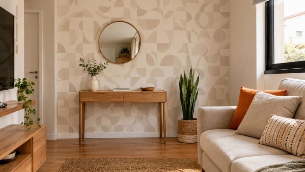 decoracao-para-parede-de-sala-Considere-papel-de-parede-autoadesivo-1024x576 Decoração para Parede de Sala: 25 Ideias Lindas e Baratas para Transformar o Ambiente