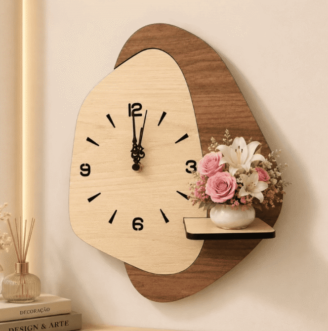 relogio-decorativo-de-parede Decoração para Parede de Sala: 25 Ideias Lindas e Baratas para Transformar o Ambiente
