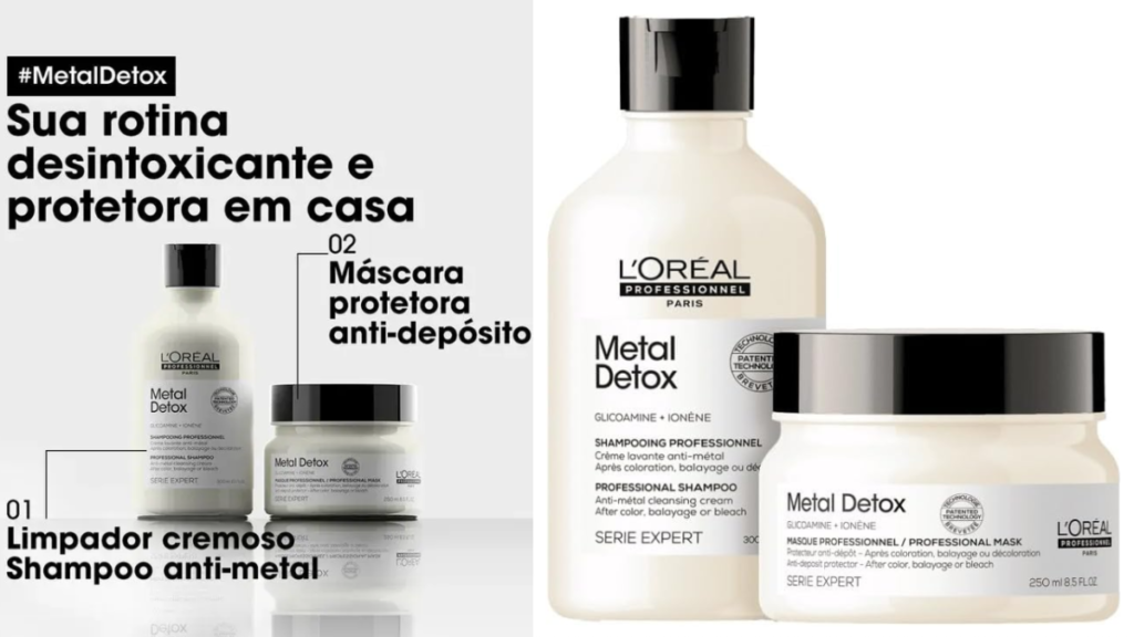 Kit-L´Oreal-Metal-Detox-Shampoo-300ml-Mascara-250ml-1024x576 Melhores Protetores Térmicos para Cabelos: 10 Opções para Proteger os Fios do Calor