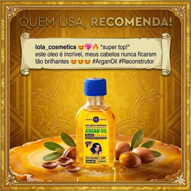 Oleo-Capilar-Lola-Cosmetics-Argan-Oil-para-Nutricao-4 Óleo de Argan Reparador 50ml para Cabelos Secos, Ressecados e Danificados: Como Usar e Quais os Benefícios