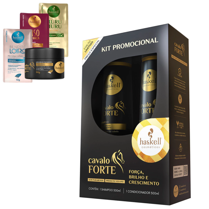 image-31 Kit Haskell Cavalo Forte Crescimento Shampoo e Condicionador 500ml: vale a pena?