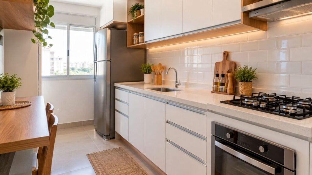 01-1-1024x576 Decoração de Cozinha Pequena: 20 Ideias para Aproveitar Melhor o Espaço