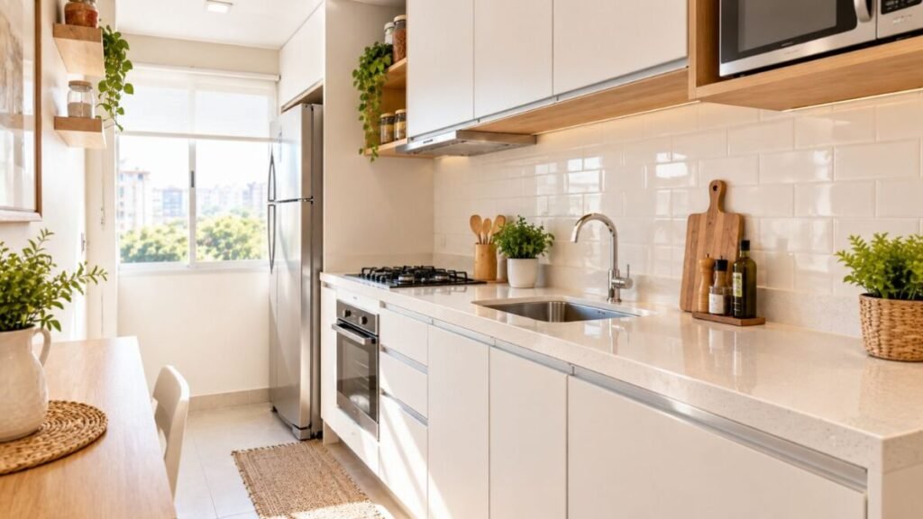 03-1-1024x576 Decoração de Cozinha Pequena: 20 Ideias para Aproveitar Melhor o Espaço