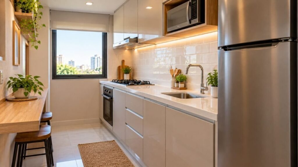 16-1-1024x576 Decoração de Cozinha Pequena: 20 Ideias para Aproveitar Melhor o Espaço