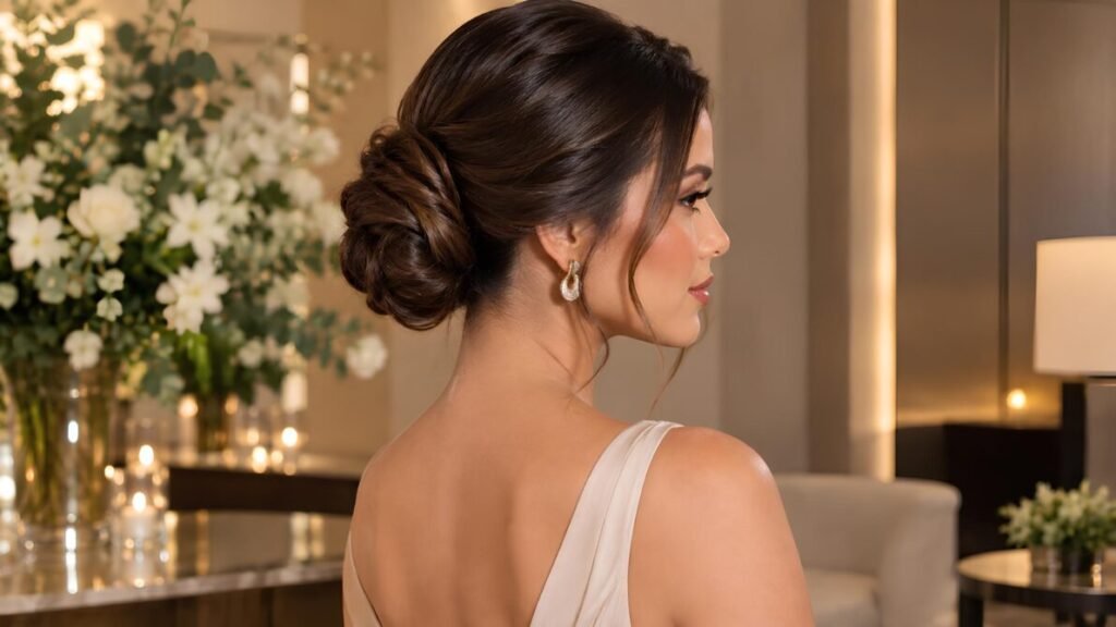 Coque-elegante-para-festas-e-casamentos-1024x576 Penteados para Cabelos Longos: 20 Ideias Lindas e Fáceis para se Inspirar