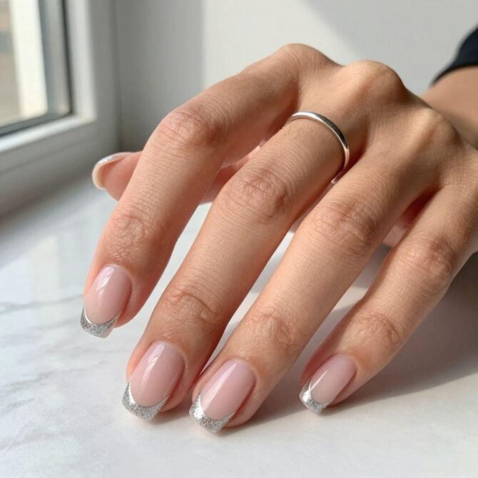 Francesinha-com-glitter-4 Unhas Francesinhas: 20 Ideias Elegantes para Usar em Diferentes Ocasiões
