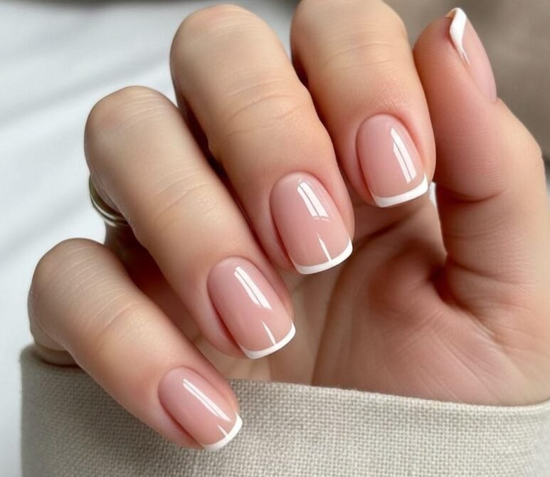 Francesinha-em-unhas-curtas-3 Unhas Francesinhas: 20 Ideias Elegantes para Usar em Diferentes Ocasiões
