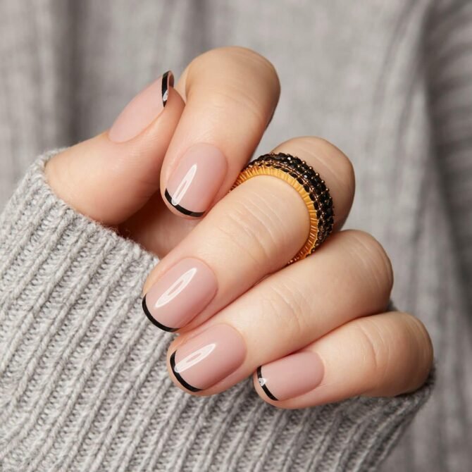 Francesinha-preta-2 Unhas Francesinhas: 20 Ideias Elegantes para Usar em Diferentes Ocasiões