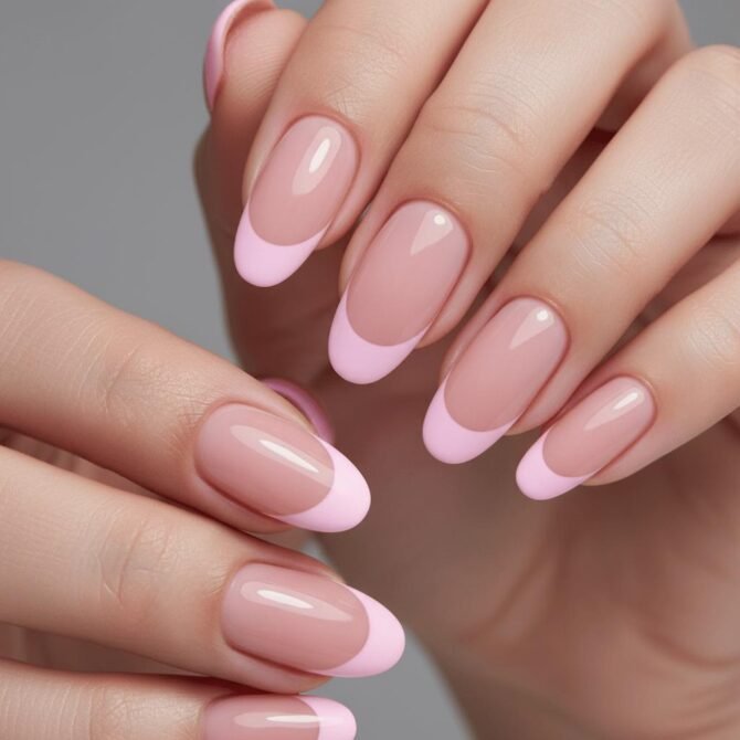 Francesinha-rosa-3 Unhas Francesinhas: 20 Ideias Elegantes para Usar em Diferentes Ocasiões