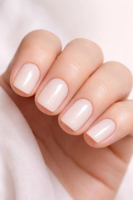 Unhas-curtas-branco-leitoso-3 Unhas Curtas: 20 Ideias Elegantes e Fáceis para se Inspirar