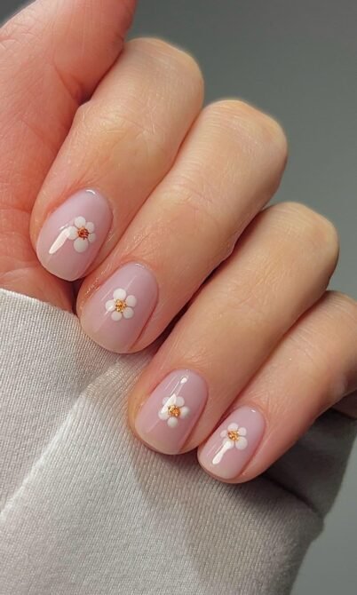 Unhas-curtas-com-nail-art-floral-1 Unhas Curtas: 20 Ideias Elegantes e Fáceis para se Inspirar