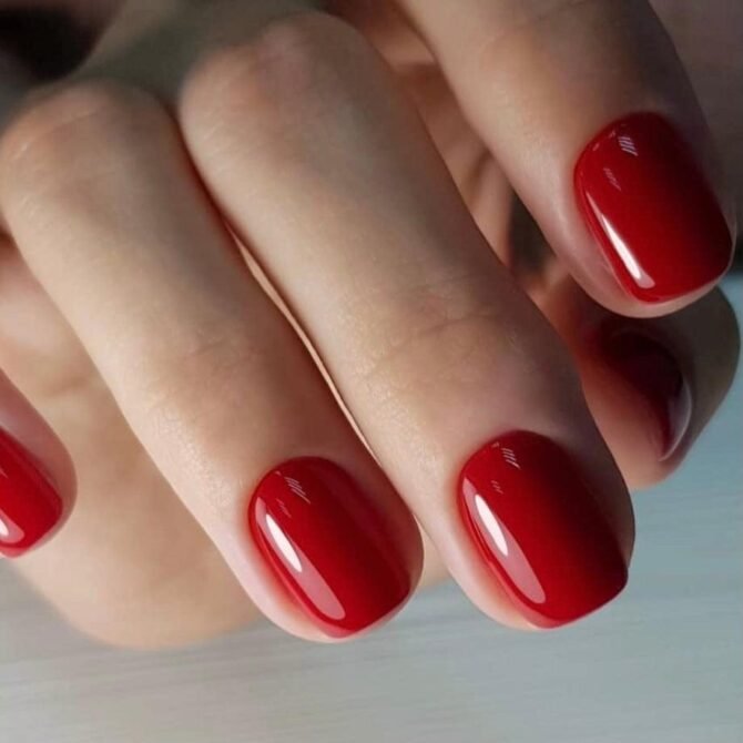 Unhas-curtas-vermelhas-4 Unhas Curtas: 20 Ideias Elegantes e Fáceis para se Inspirar